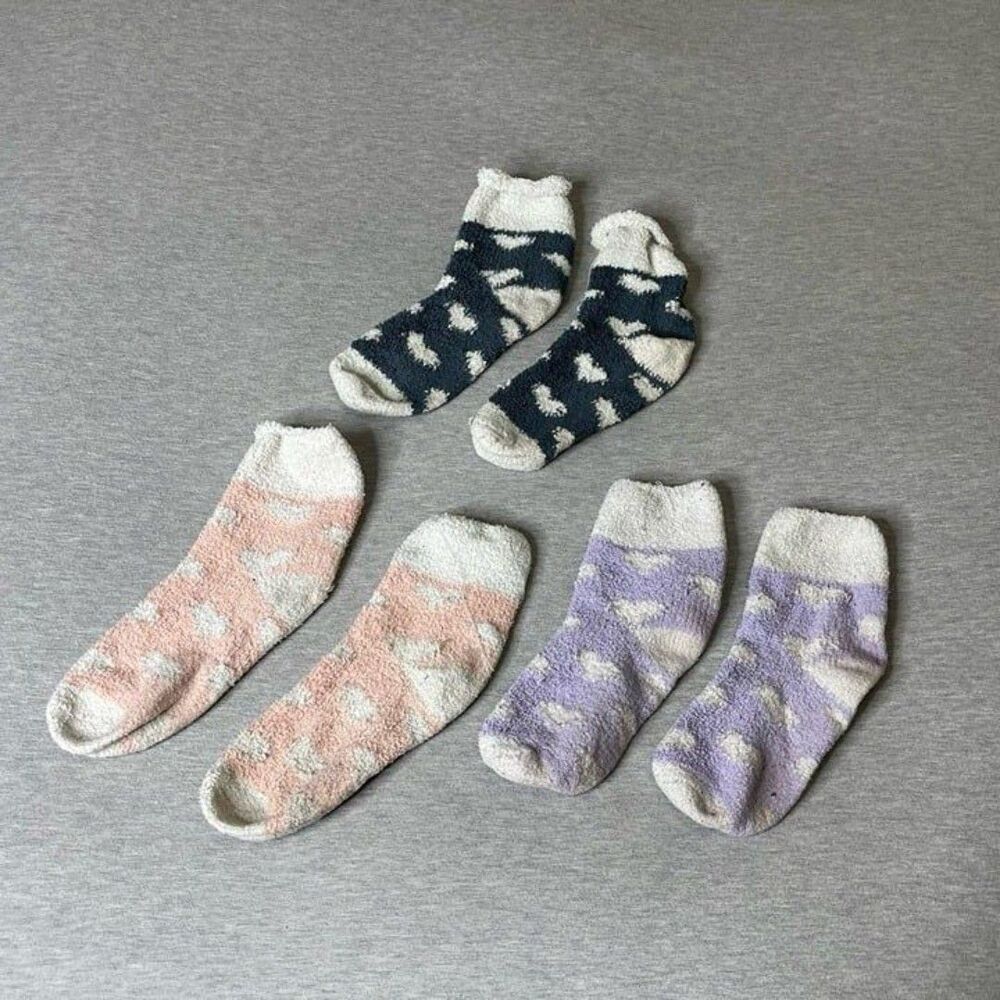 Women’s Heart Cozy Plush 3 Pair Crew Socks